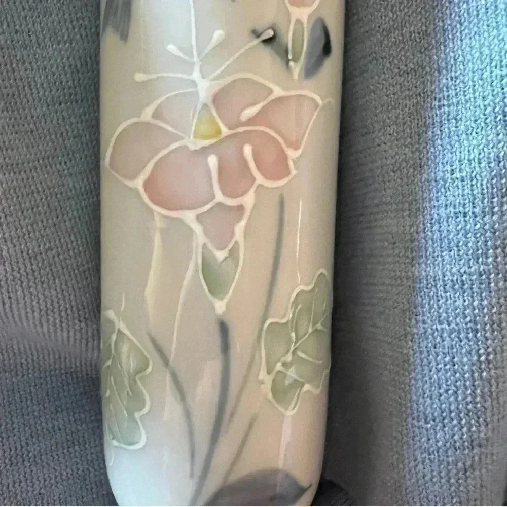 OTAGIRI Vintage Hand Painted Hummingbird Small Bud Vase Japan